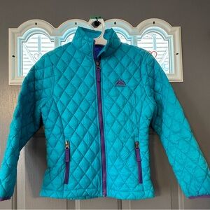 Snozu Kids Puffer Jacket - Teal and Purple